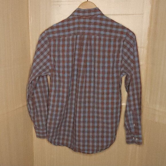 Tommy Hilfiger Mens Red Light Blue Plaid Long Sleeve Button Down Small - Picture 2 of 5